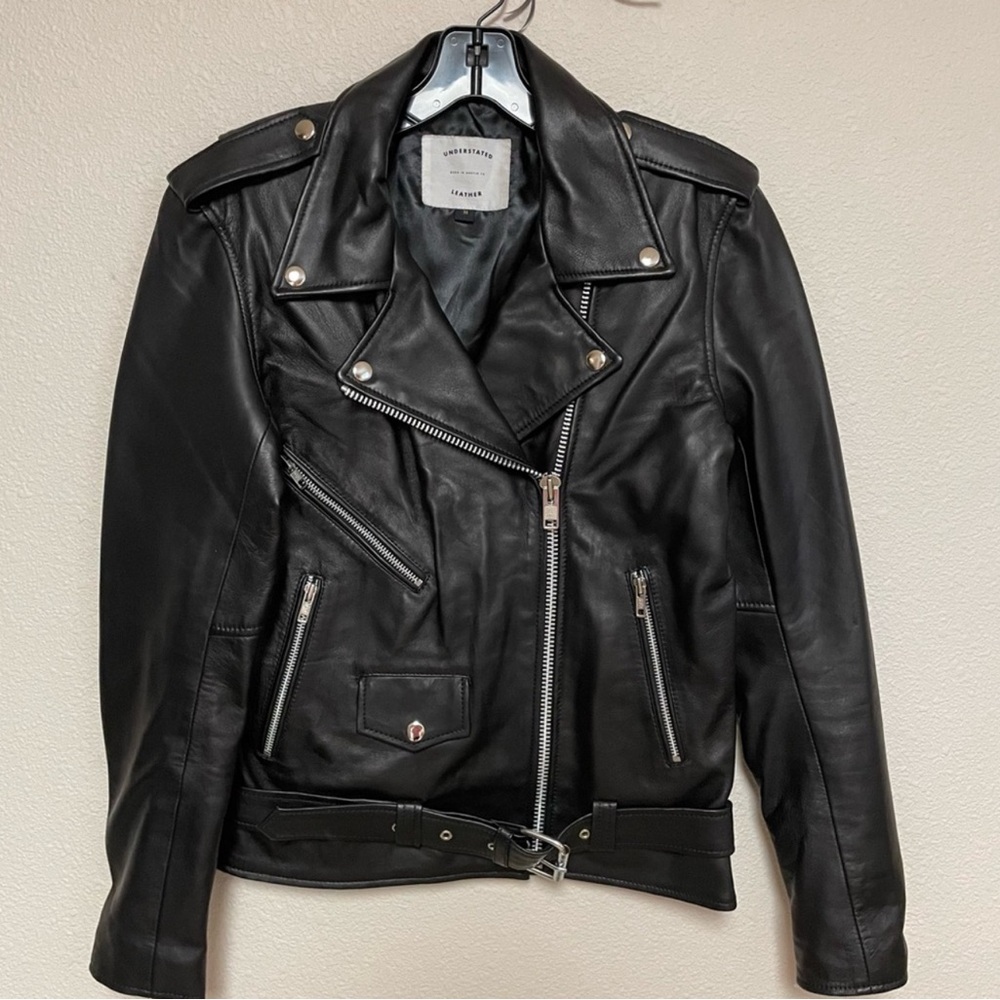 Understated Black Leather Biker Jacket